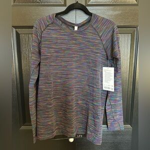 NWT Lululemon Swiftly Tech Long Sleeve 2.0 Love Rainbow Stripe Size 12